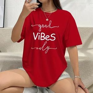 NWT Red crew neck tee-Good vibes only!